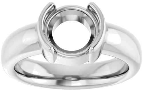 Sužadėtuvių Žiedas „Half Bezel Solitaire“ 950 Platinos Round 8mm (3)