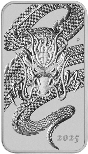 1 oz Pūķis 2025 Austrālija sudraba monēta (1)