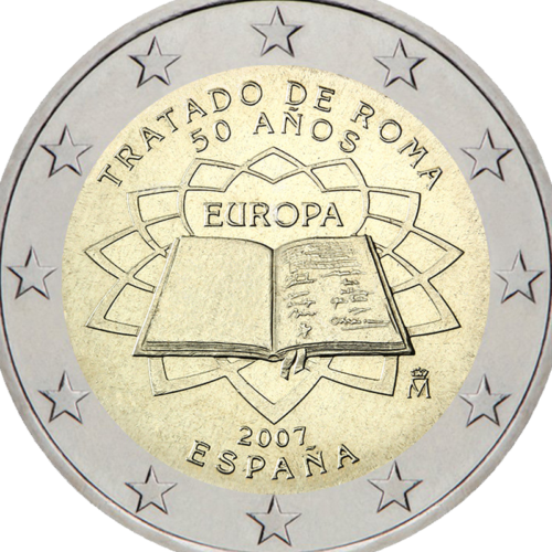 2007 Ispanija Romos sutartis (TOR) 2 eurų moneta (2)