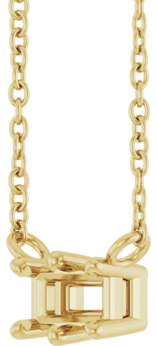 14K Yellow 5x3 mm Emerald 6-Prong Solitaire 18  Necklace Mounting (2)