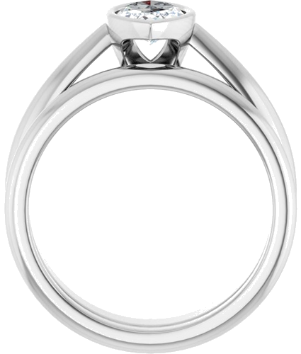 Sužadėtuvių Žiedas „Bezel-Set Solitaire“ 10k white gold Marquise 9.5mm x 5mm (7)