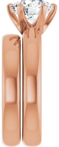 Sužadėtuvių Žiedas „Solitaire“ 750 Rožinis Aukso Round 8.2mm (9)