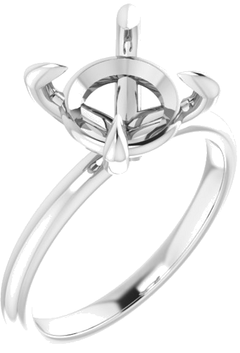 14K White  9.4 mm Round Solitaire Engagement Ring Mounting (1)