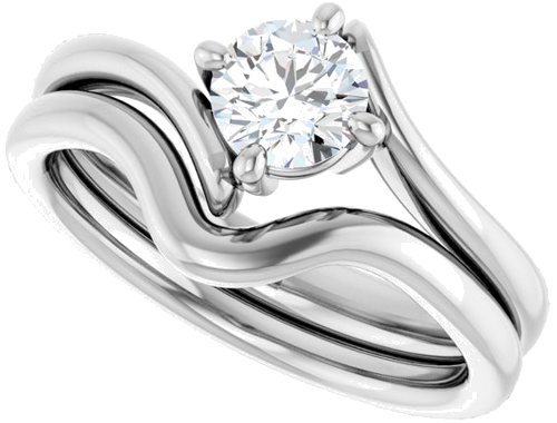 14K White  5.2 mm Round Solitaire Engagement Ring Mounting (10)