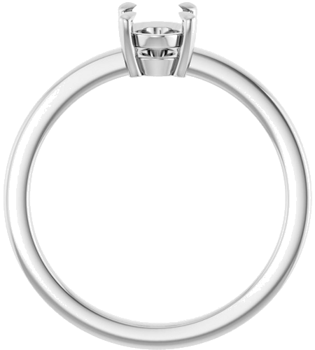 14K White 7x5 mm Oval Solitaire Engagement Ring Mounting (2)