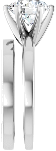 Sužadėtuvių Žiedas „Solitaire“ 585 Baltojo Aukso Round 8mm (9)