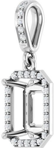 Pakabukas „Accented Halo-Style“ 14k white gold Emerald 8mm x 6mm (2)