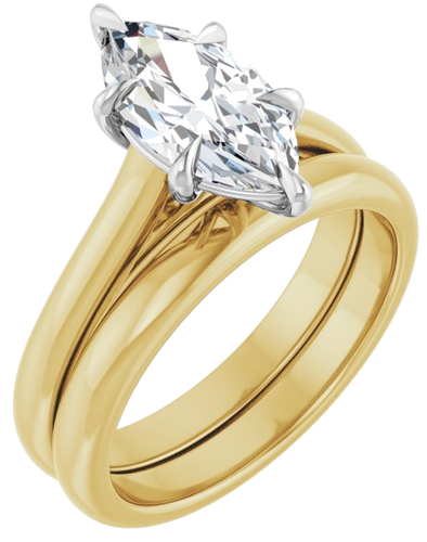 Sužadėtuvių Žiedas „Claw-Prong“ 14k yellow/white gold Marquise 12mm x 6mm (6)
