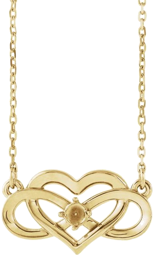 Pakabukas „Accented Infinity-Inspired Heart“ 14k yellow gold Round 3mm (1)
