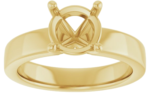 14K Yellow 8 mm Round Solitaire Engagement Ring Mounting (3)
