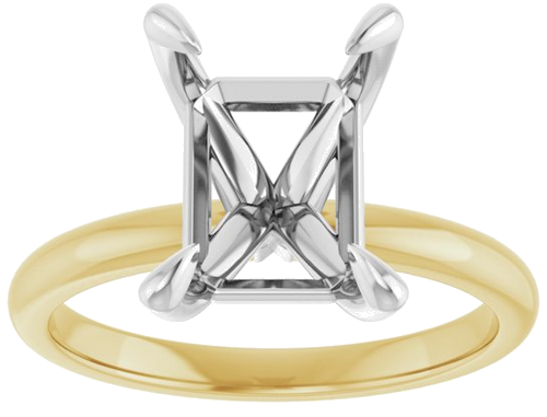 Sužadėtuvių Žiedas „Solitaire“ 18k yellow/white gold Emerald 10mm x 8mm (3)