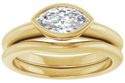 Sužadėtuvių Žiedas „Bezel-Set Solitaire“ 10k yellow gold Marquise 8.5mm x 4.5mm (8)