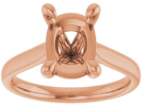Sužadėtuvių Žiedas „Claw-Prong Solitaire“ 14k rose gold Elongated Cushion 10mm x 8mm (3)