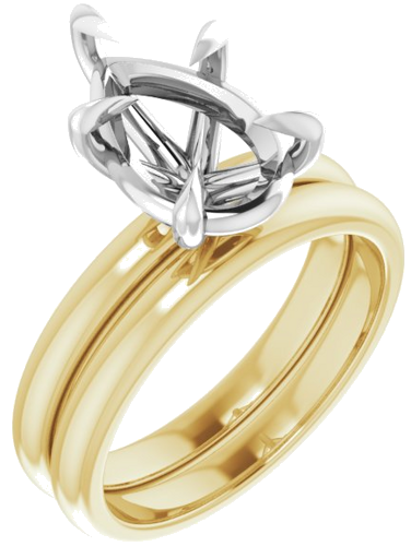 Sužadėtuvių Žiedas „Claw-Prong“ 14k yellow/white gold Pear 12mm x 8mm (6)