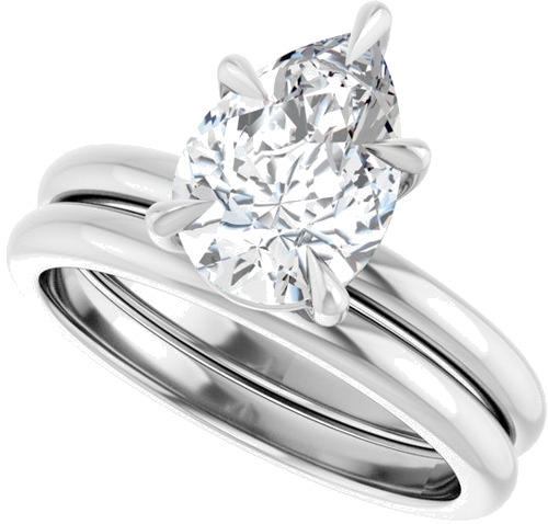 Sužadėtuvių Žiedas „Solitaire“ 585 Baltojo Aukso Pear Shape 10mm x 7mm (10)