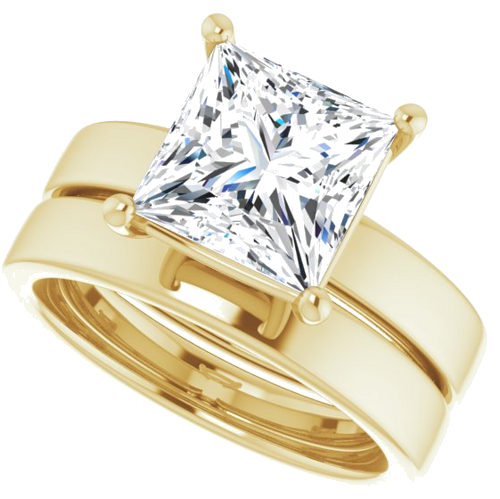 Sužadėtuvių Žiedas „Solitaire“ 14k yellow gold Square 8mm (10)
