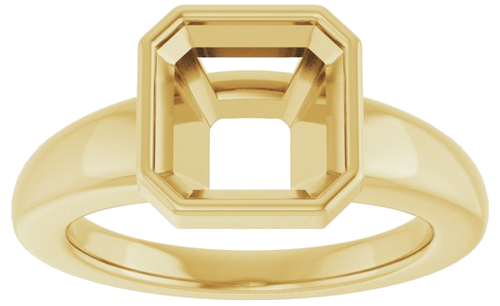 Sužadėtuvių Žiedas „Bezel-Set Solitaire“ 14k yellow gold Asscher 8mm (3)