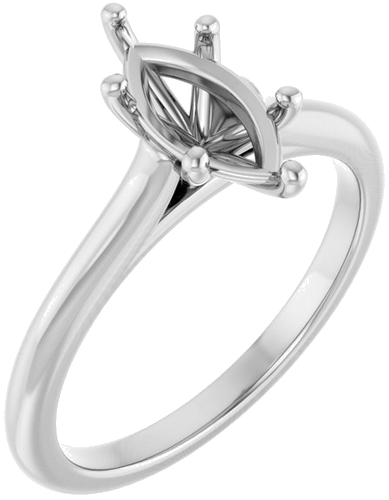 Sužadėtuvių Žiedas „Accented“ 10k white gold Marquise 10mm x 5mm (1)