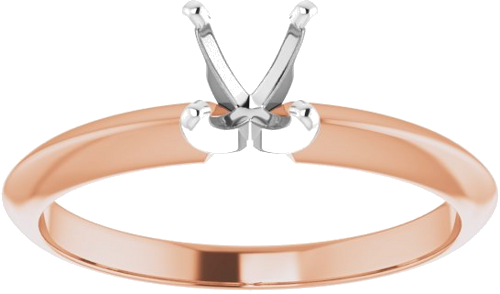 Sužadėtuvių Žiedas „Light Solitaire“ 585 Baltojo Ir Rožinis Aukso Round 5mm x 5.3mm (3)