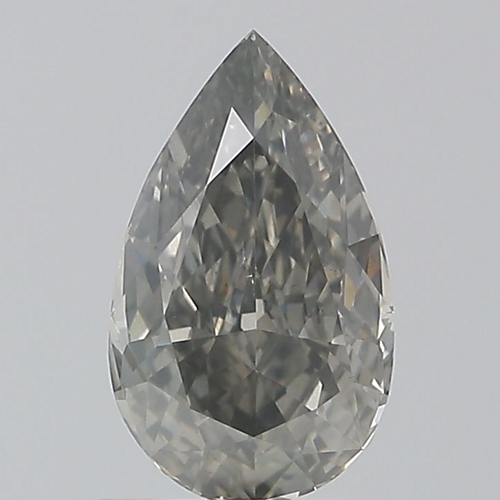 1.11 carat Fancy Dark Gray-SI2 Natūralus Pear Deimantas (1)