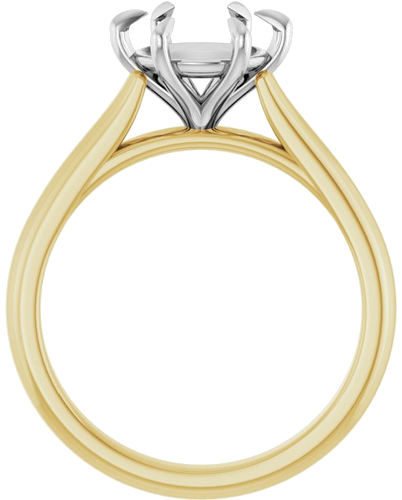 Sužadėtuvių Žiedas „Claw-Prong“ 18k yellow/white gold Round 8.2mm (2)
