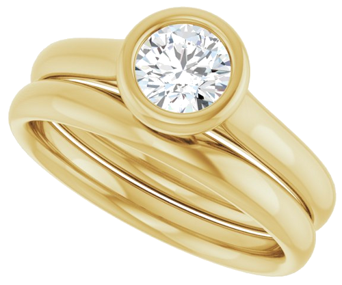 14K Yellow  5.2 mm Round Solitaire Engagement Ring Mounting (10)