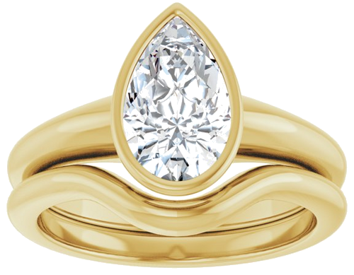 Sužadėtuvių Žiedas „Bezel-Set Solitaire“ 14k yellow gold Pear 10mm x 6mm (8)