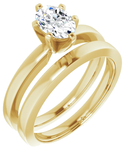 Sužadėtuvių Žiedas „Solitaire“ 14k yellow gold Oval 7mm x 5mm (6)