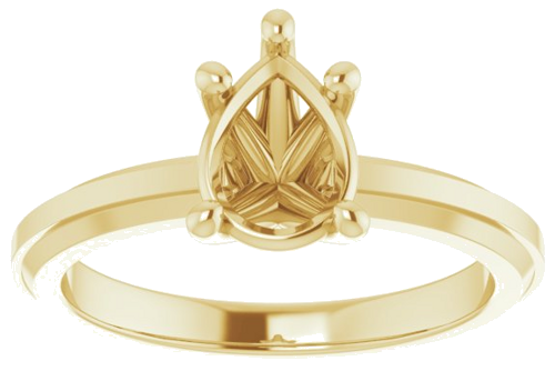 Sužadėtuvių Žiedas „Solitaire“ 585 Geltonojo Aukso Pear Shape 8mm x 6mm (3)