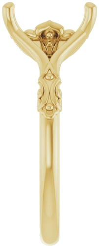 Sužadėtuvių Žiedas „Solitaire Sculptural“ 14k yellow gold Emerald 9mm x 7mm (4)