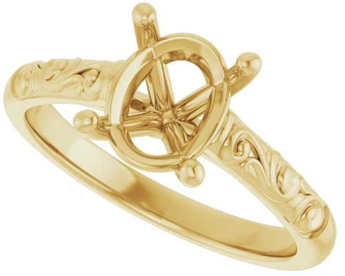 Sužadėtuvių Žiedas „Solitaire“ 14k yellow gold Oval 9mm x 7mm (5)
