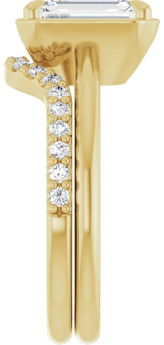 Sužadėtuvių Žiedas „Claw-Prong Solitaire Bezel-Style“ 14k yellow gold Emerald 8.5mm x 6.5mm (9)