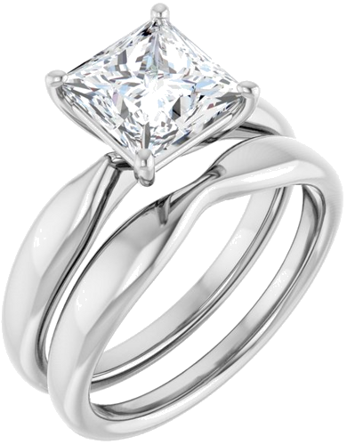 Sužadėtuvių Žiedas 14k white gold Square 7mm (6)