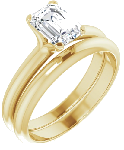 14K Yellow 7x5 mm Emerald Solitaire Engagement Ring Mounting (6)