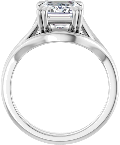 14K White 9x7 mm Emerald Solitaire Engagement Ring Mounting (7)