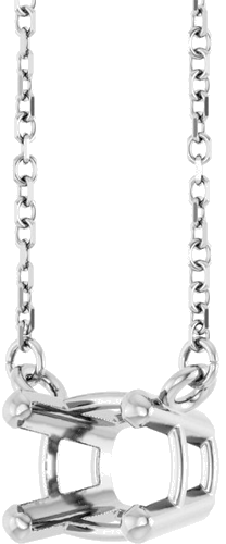 Pakabukas „Solitaire“ 14k white gold Elongated Cushion 8mm x 6mm (2)