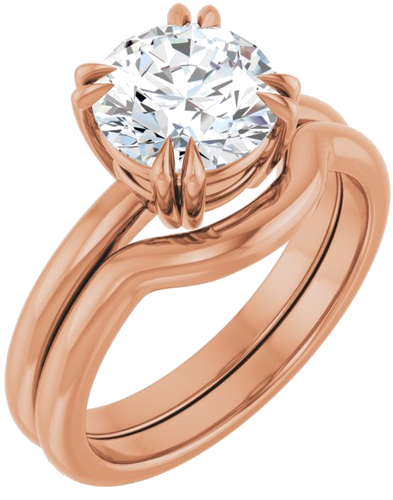 Sužadėtuvių Žiedas „Double Claw-Prong Solitaire“ 14k rose gold Round 8mm (6)