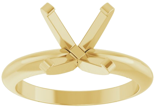 14K Yellow 9 mm Round Solitaire Engagement Ring Mounting (3)