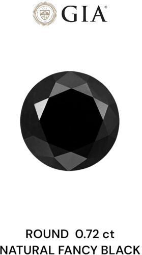 0.72 carat Fancy Black-VVS2 Excellent cut Natūralus Round Deimantas (1)