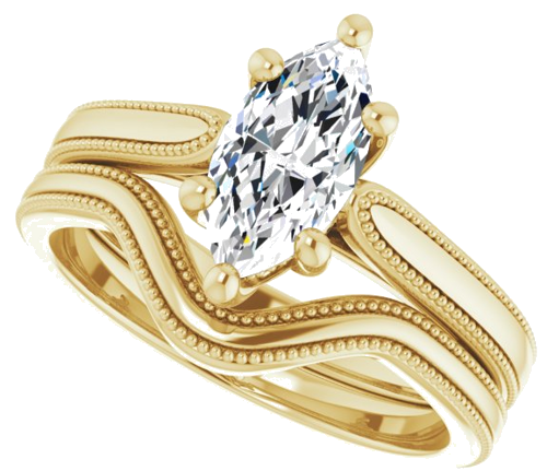 Sužadėtuvių Žiedas „Solitaire“ 14k yellow gold Marquise 10mm x 5mm (10)