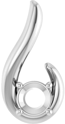 Pakabukas „Freeform“ 14k white gold Round 5.5mm (1)