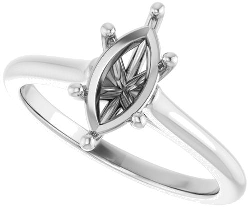 Sužadėtuvių Žiedas „Accented“ 10k white gold Marquise 10mm x 5mm (5)
