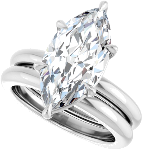 Sužadėtuvių Žiedas „Claw-Prong Euro Shank“ 14k white gold Marquise 16mm x 8mm (10)