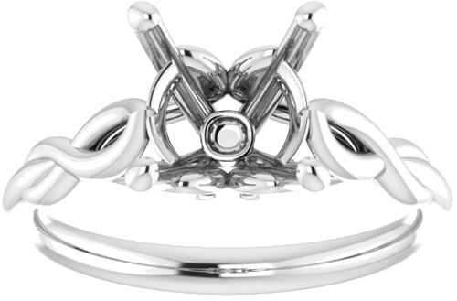 14K White  8.8 mm Round Solitaire Engagement Ring Mounting (3)