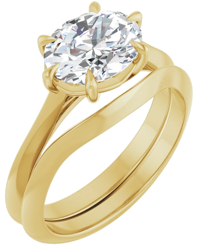 Sužadėtuvių Žiedas „Claw-Prong Solitaire“ 14k yellow gold Oval 9mm x 7mm (6)