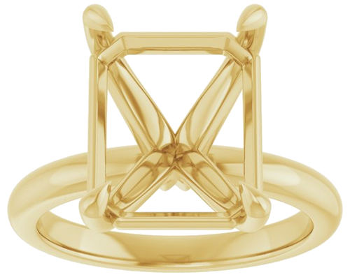 Sužadėtuvių Žiedas „Claw-Prong“ 14k yellow gold Emerald 12mm x 10mm (3)