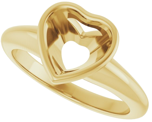 Sužadėtuvių Žiedas „Bezel-Set Solitaire“ 14k yellow gold Heart 8mm (5)