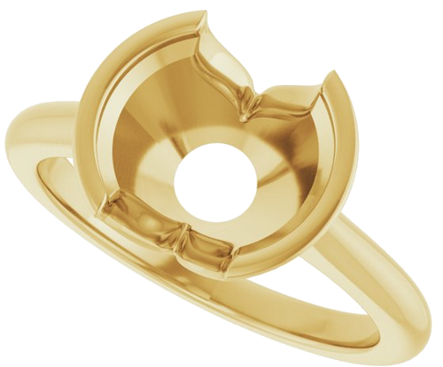14K Yellow 9.4 mm Round Solitaire Engagement Ring Mounting (5)