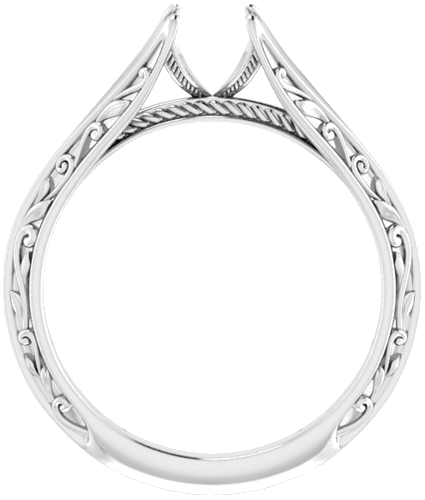 14K White 5.8 mm Round Engagement Ring Mounting (2)