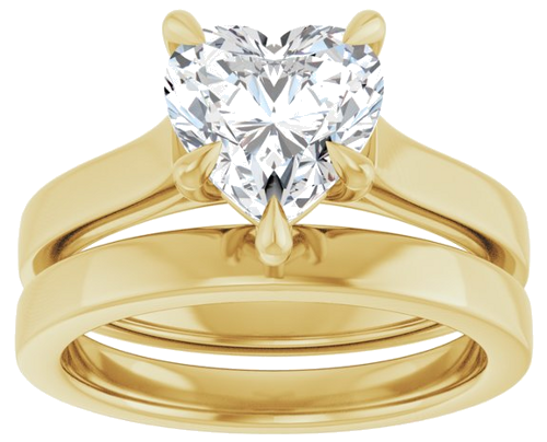 Sužadėtuvių Žiedas „Claw-Prong“ 14k yellow gold Heart 8mm (8)